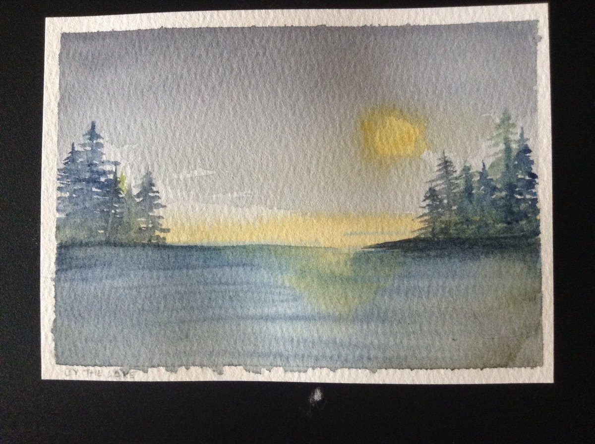 #watercolour #watercolorpainting #CanadianArtist #art #scenery #art #painting By the Lake