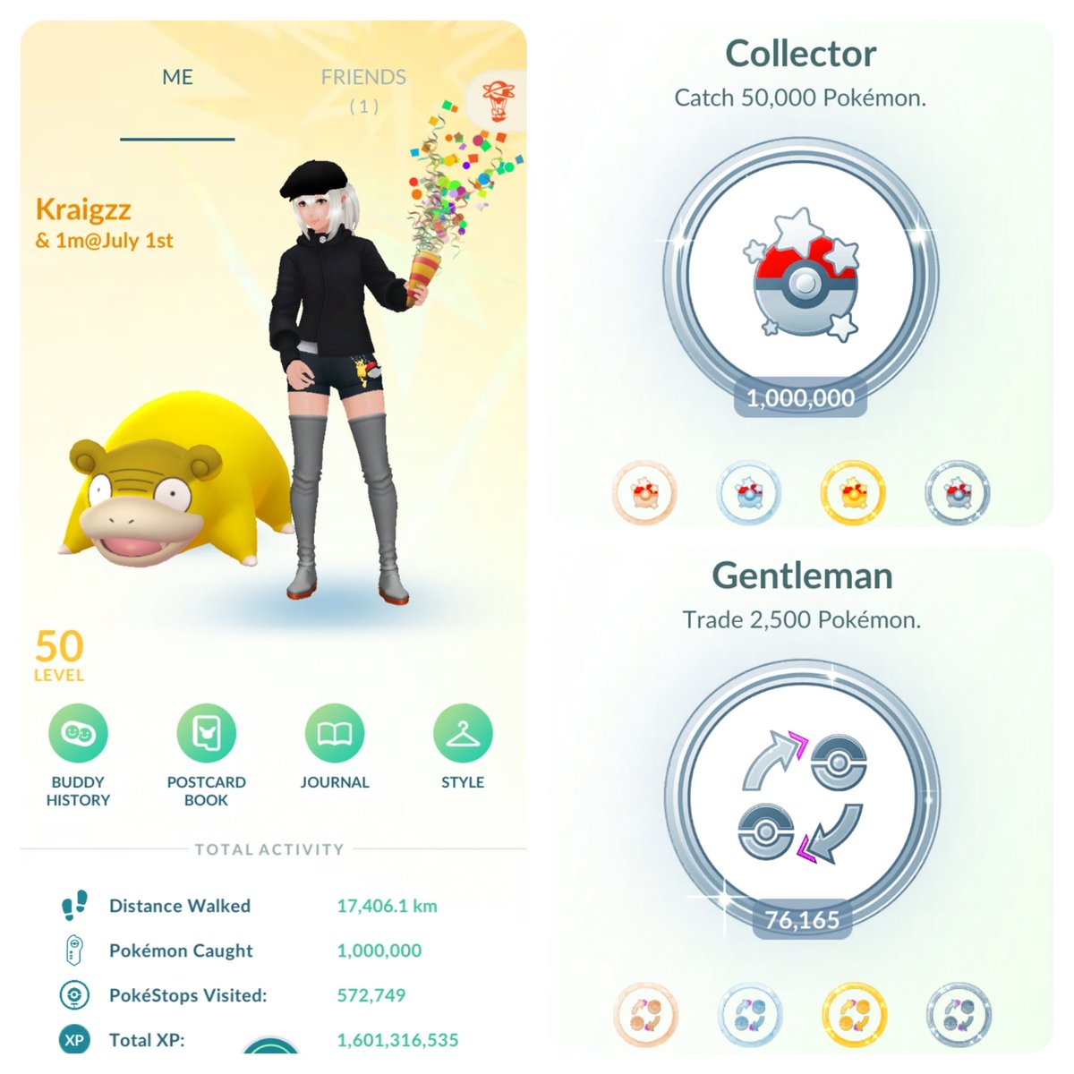 ⚡ I hit my last big milestone today - 1 million collector. ⚡

Thanks to everyone I met through my journey, it would not have been possible without you. Especially to 🦦 for the mental support and <a href="/schnoschno/">Matthäus Oswald</a> for sometimes driving me around. 🫡