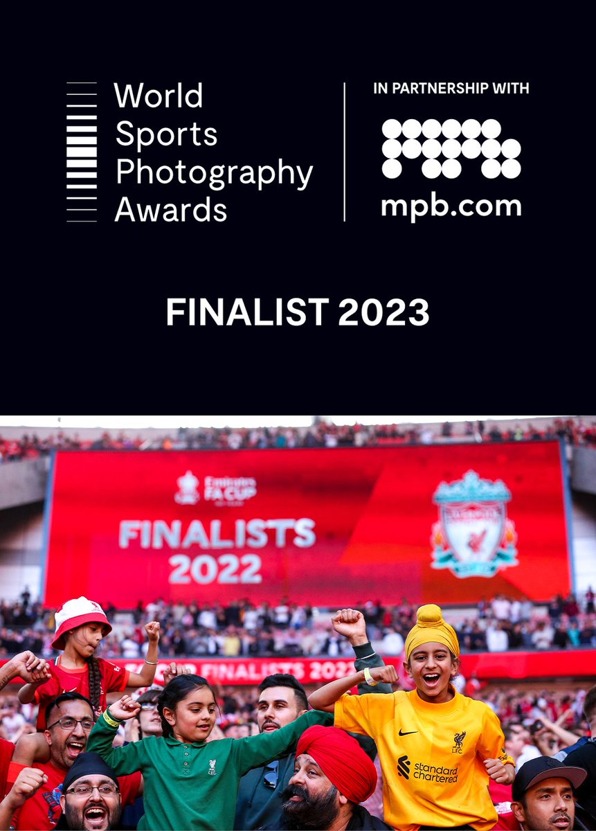 Really surprised due to only submitting a few images in this category but I am a Finalist in the Football category of World Sports Photography Awards 2023 from the Emirates FA Cup semi final last year of young Liverpool fans

<a href="/mpbcom/">MPB</a> #wspa2 #liverpool