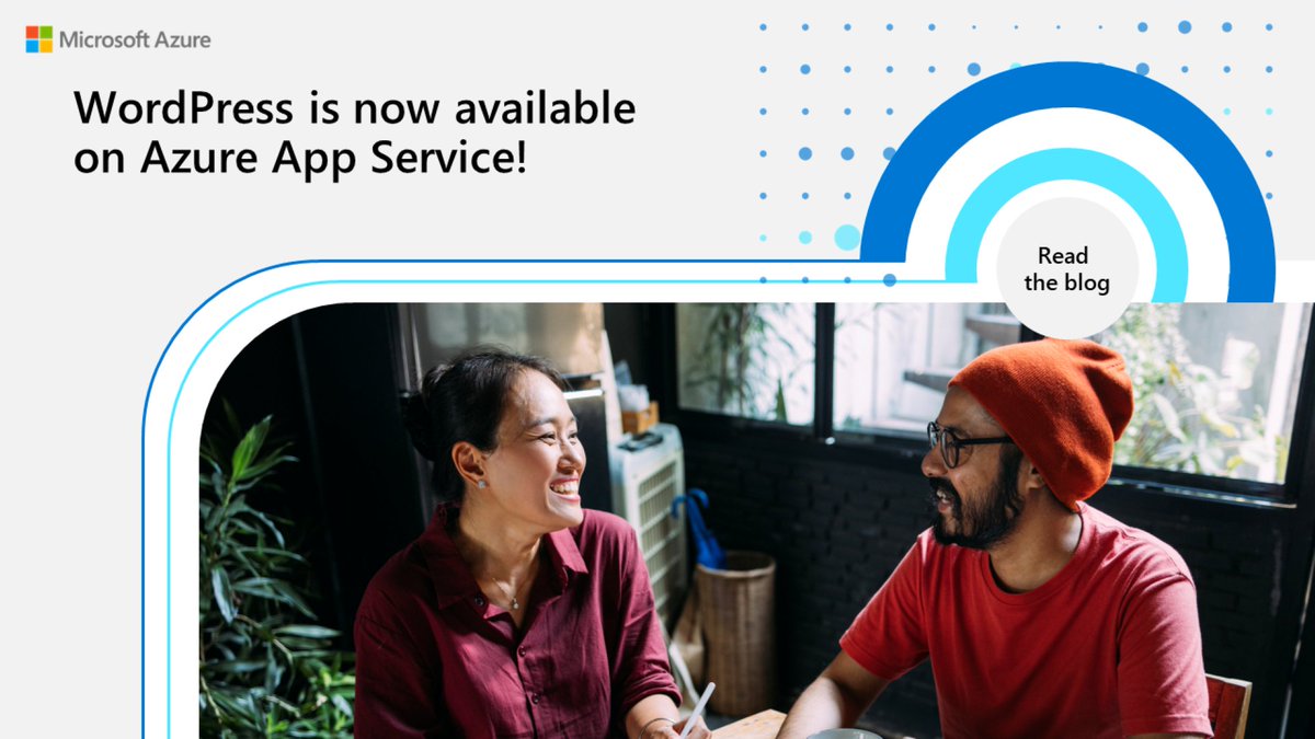 Azure's tweet image. Get started on your next WordPress website directly from the Azure Portal: msft.it/6012gQ4By #AzurePaaS