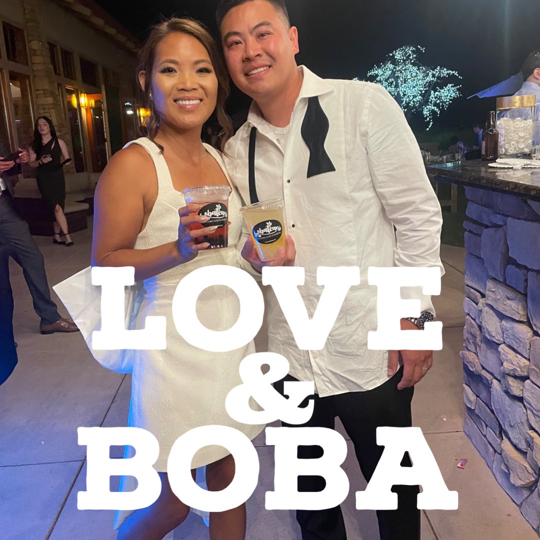 Love & Boba.  Congratulations Julianne and Kevin! #loveandboba #weddingbobateacatering #boba #bobatea #bubbletea #bobabar #bobateabar #bubbleteabar #bobabarcatering #bobateabarcatering #boulderridgewedgewood #boulderridgewedgewoodwedding