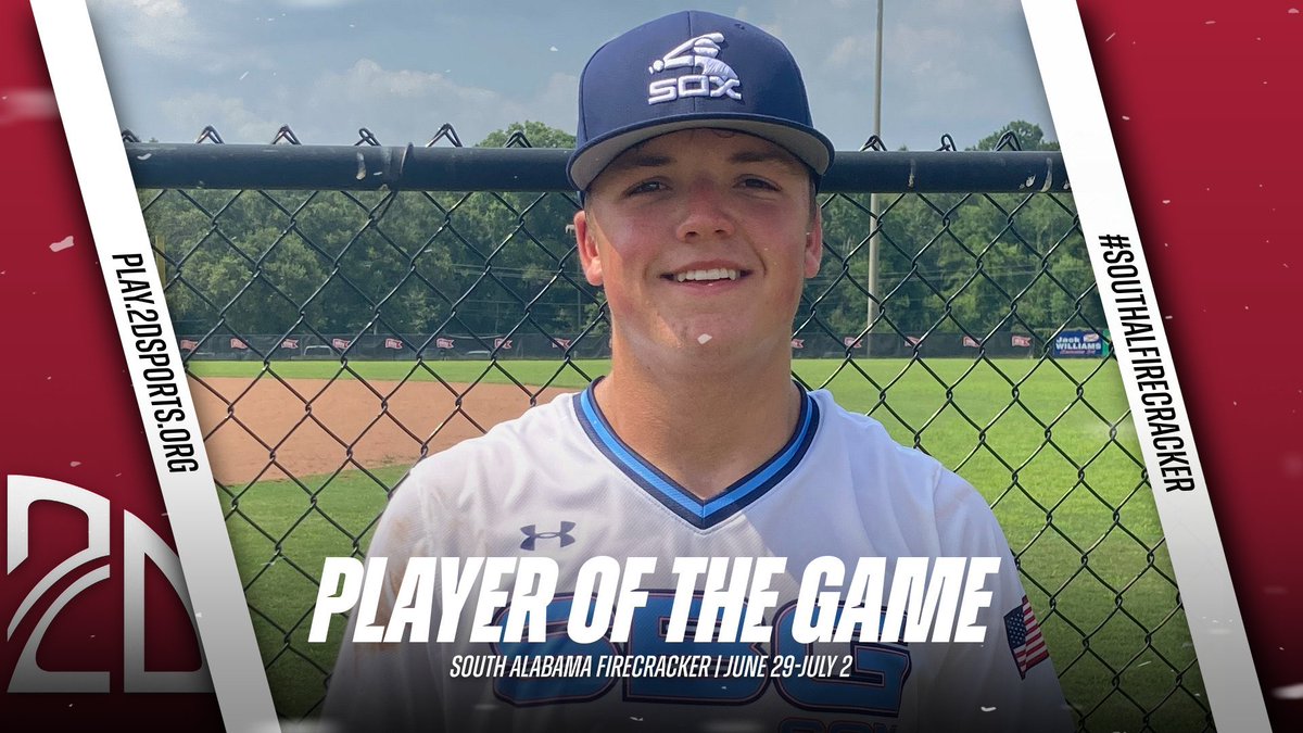2DsportsPOG's tweet image. ⭐️ PLAYER OF THE GAME ⭐️

Anderson Hickman: 5.2IP 3R 4K 

Summer Team: @SBGsox 

#SouthALFirecracker
@2DsportsAL