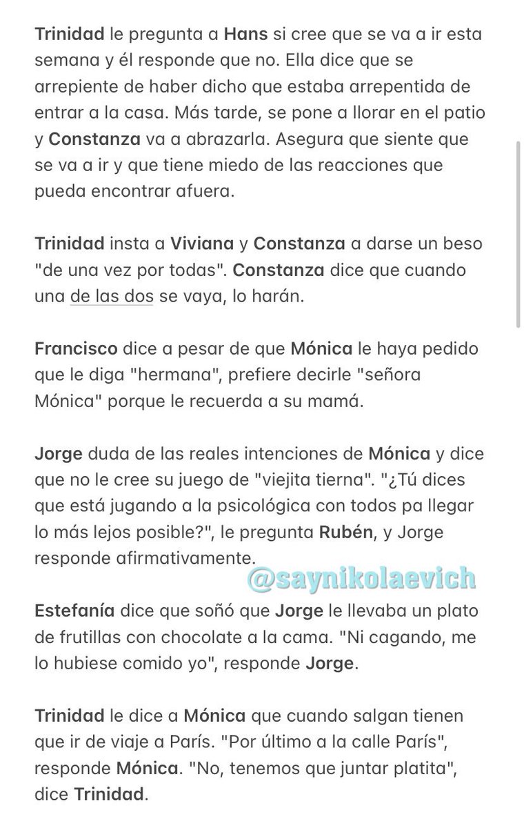 saynikolaevich's tweet photo. RESUMEN VIERNES 30 DE JUNIO // Un día marcado por el primer castigo de Gran Hermano y una fiesta de terror con roces entre Constanza y Ariel. Unos pocos detalles de la fiesta en el segundo tweet 👇🏻👇🏻👇🏻#GranHermanoChile #GranHermanoCHV #GranHermano #ResumenGH https://t.co/keILQG03x5