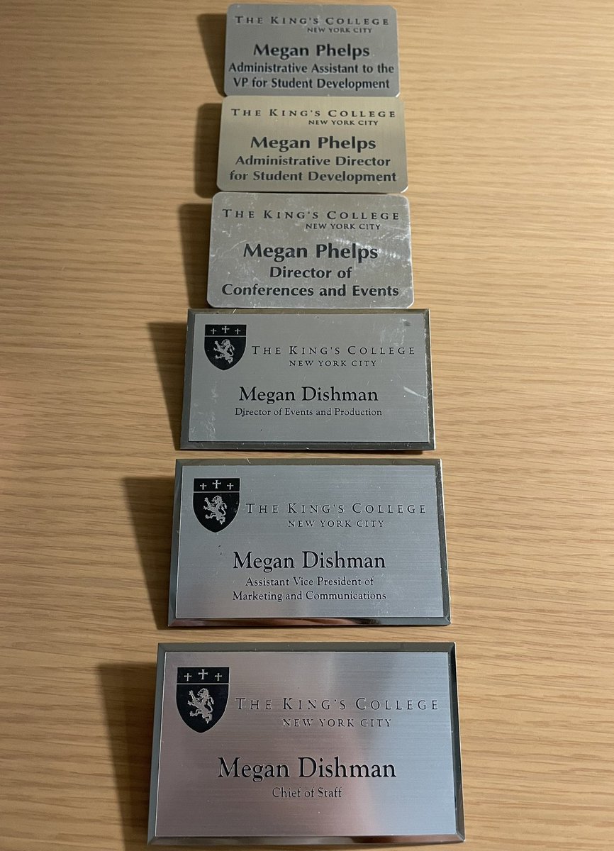 MeganEDishman's tweet photo. For 11 years (2 as a student and nearly 9 as a staff member), I’ve had the opportunity to champion the unique mission of @TheKingsCollege. One degree, six roles, and six presidents later, I’m beyond thankful the Lord allowed me to call King’s home for 1/3 of my life. 1/2 https://t.co/vUXGPCc3RR