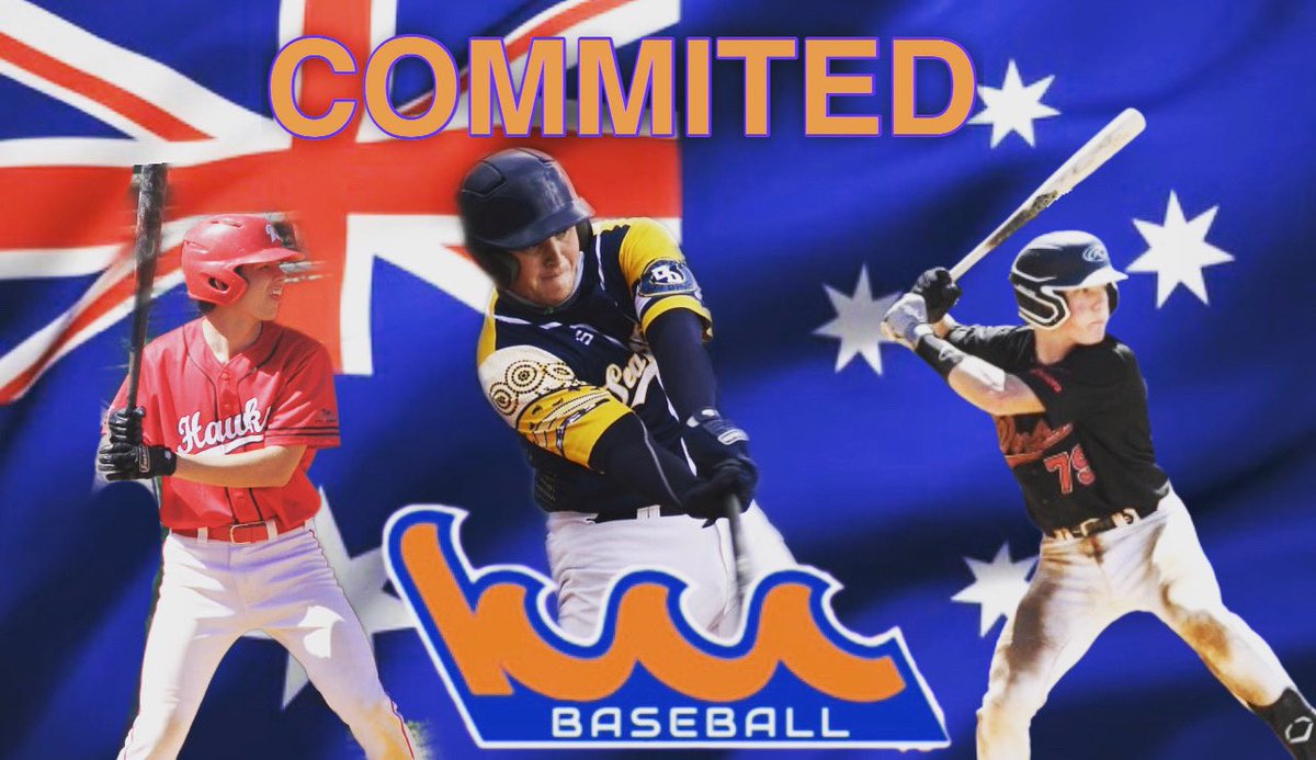 KCCWaveBaseball's tweet image. Looking forward to welcoming three of our newest members of 2024 The Wave straight from down under ! Stephen Pearson , Eli Lewis and Sam Lee