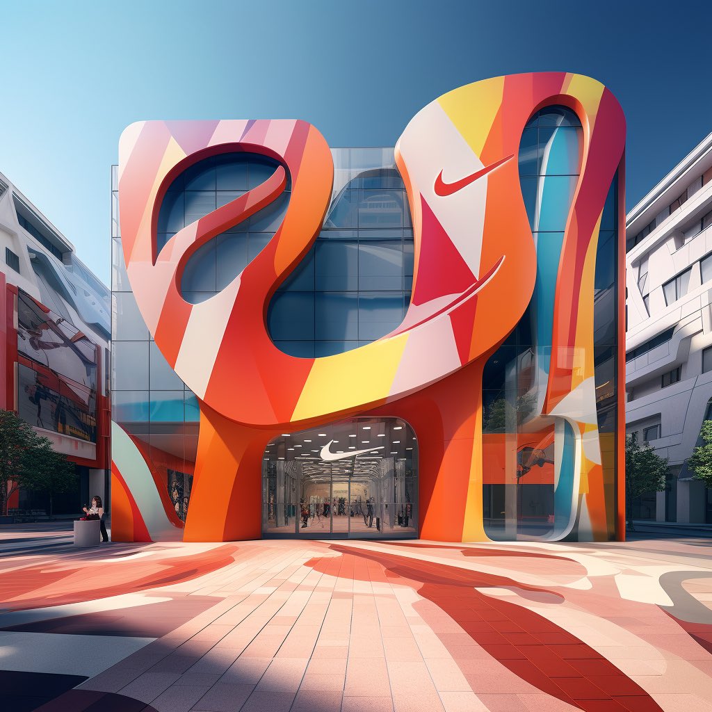 hcbrasil's tweet photo. Could we start using AI for architecture design?

Here’s what ChatGPT and MidJourney created when asked to design stores for some major brands

1. Nike https://t.co/wb88t2JDn0