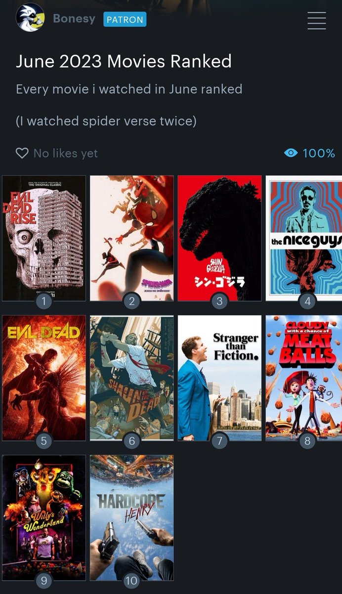 June movie ranking Also if twitter breaks then rip. Some of you were alright I guess🗿