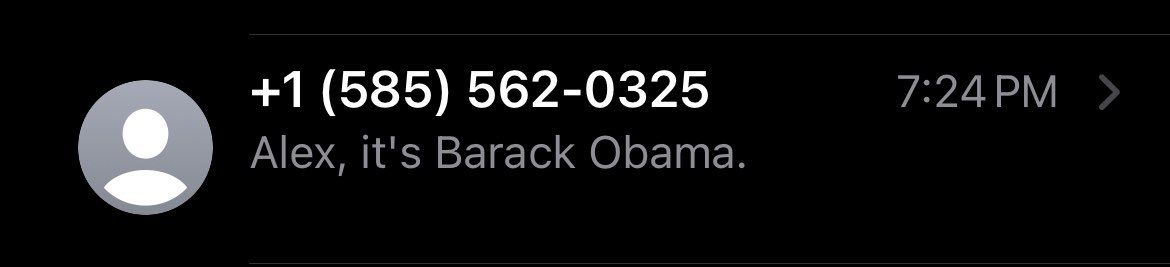 Barack! It’s good to hear from you, dude! How the hell have you been? Let’s grab drinks soon.