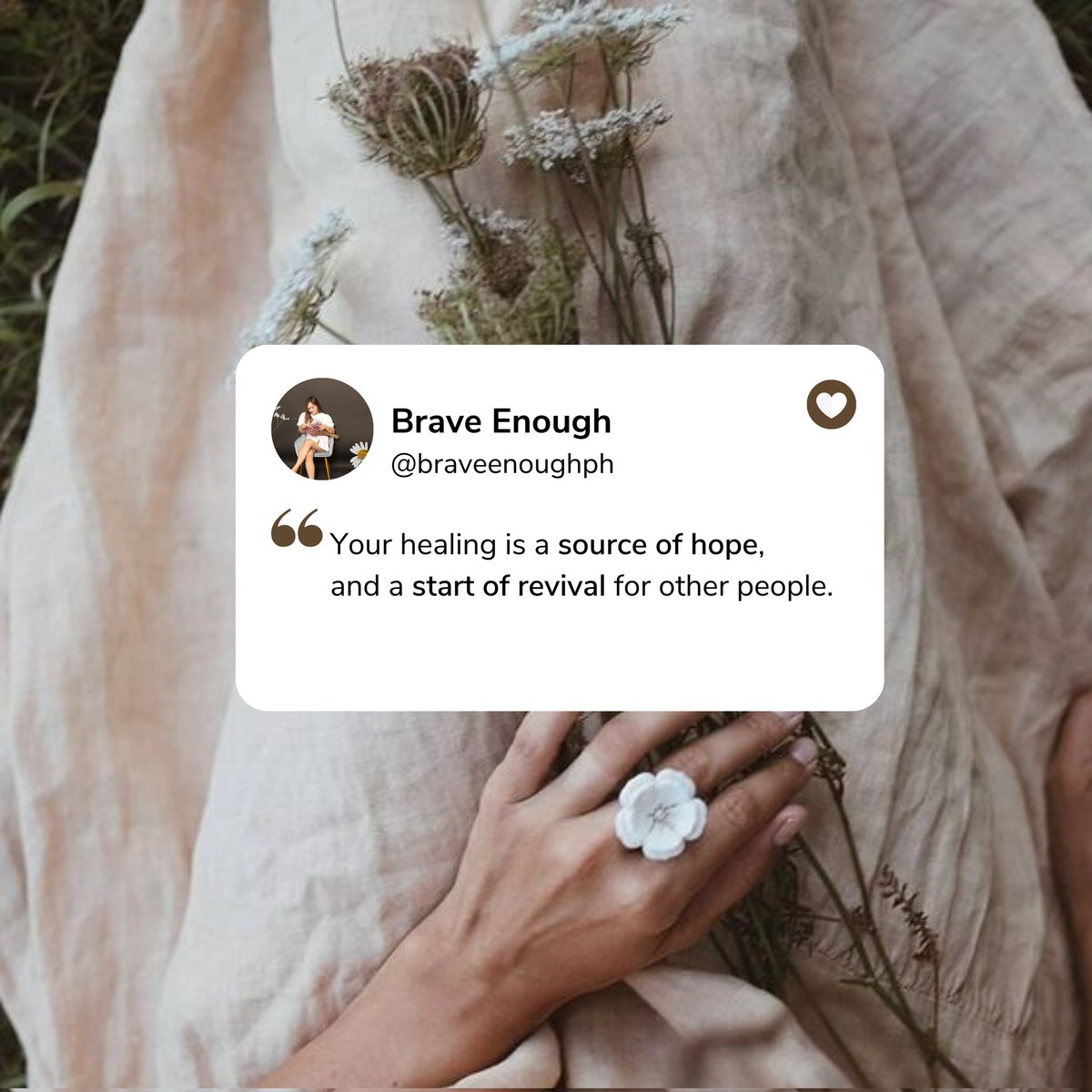 braveenoughph's tweet photo. Nothing will give you more peace than knowing that the God of the universe is using you as a vessel who brings heaven to earth. 🌎🙌🏻

Keep walking on your purpose.
Keep bringing light to places.
Keep changing the world. https://t.co/t1sskYkpTj