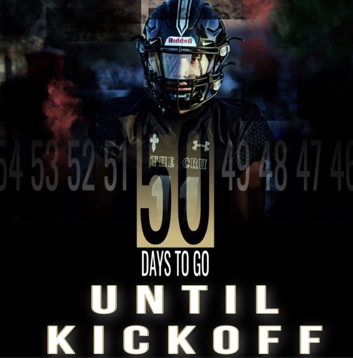 CoachCwood's tweet photo. COUNTDOWN BEGINS ‼️….. #50daysuntilkickoff #faithlutheran #FLfootball #cru #wecoming https://t.co/9KPUsTZt7k