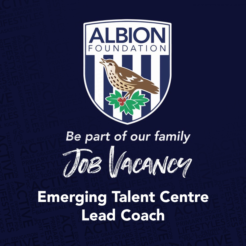WBAFoundation's tweet photo. The Foundation is hiring!!!!

We are seeking candidates to join our Girls Emerging Talent Centre (ETC) in the following roles:

ETC U16 Lead Coach 
ETC U16 Support Coach

Apply to Be Part of our Family 💙👇

@WBA | #WBA