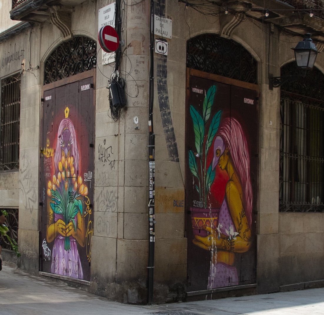 foko1901's tweet photo. caminando por el Barrio Gotico, encontré esta intervención artística de la peruana 🇵🇪 #Bronik @bronikart (instagram) https://t.co/SW7gLKoTVS
