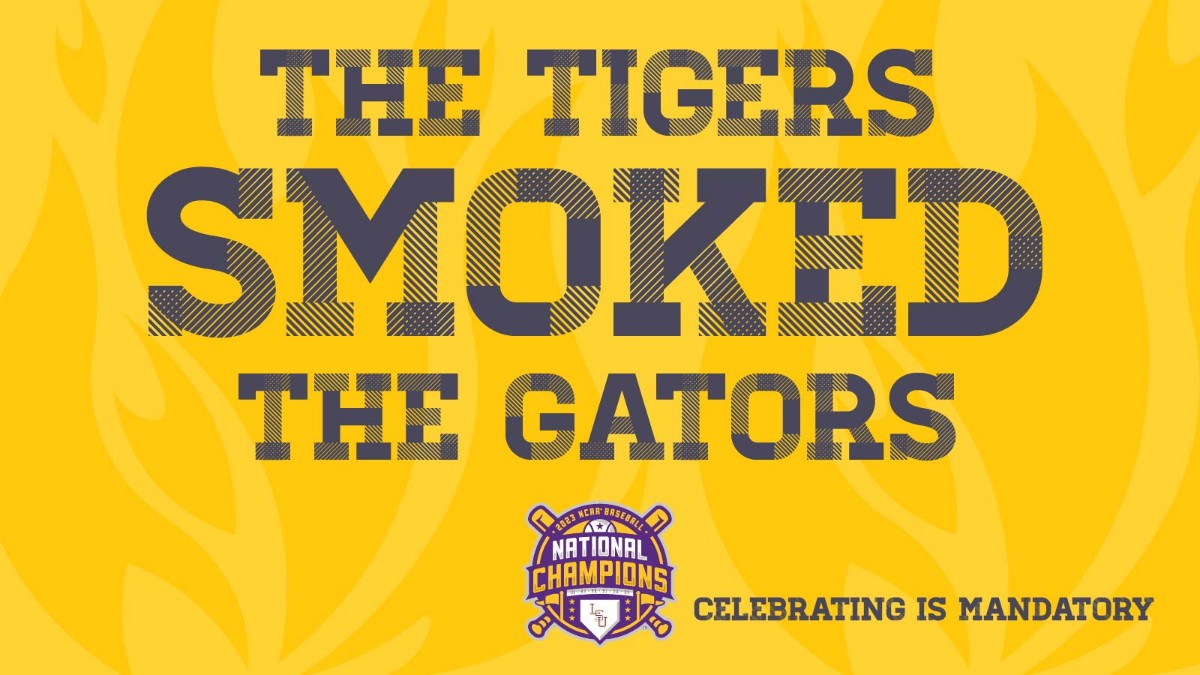 MandaFineMeats's tweet photo. Since the Tigers smoked the Gators, it’s only fitting we celebrate with smoked sausage! Having Manda in the lineup is a great way to honor this legendary team. Congratulations to Jay Johnson and the Tigers from the Official Smoked Sausage of LSU Athletics.  #LSUMCWS2023 https://t.co/GmZRL7pa01