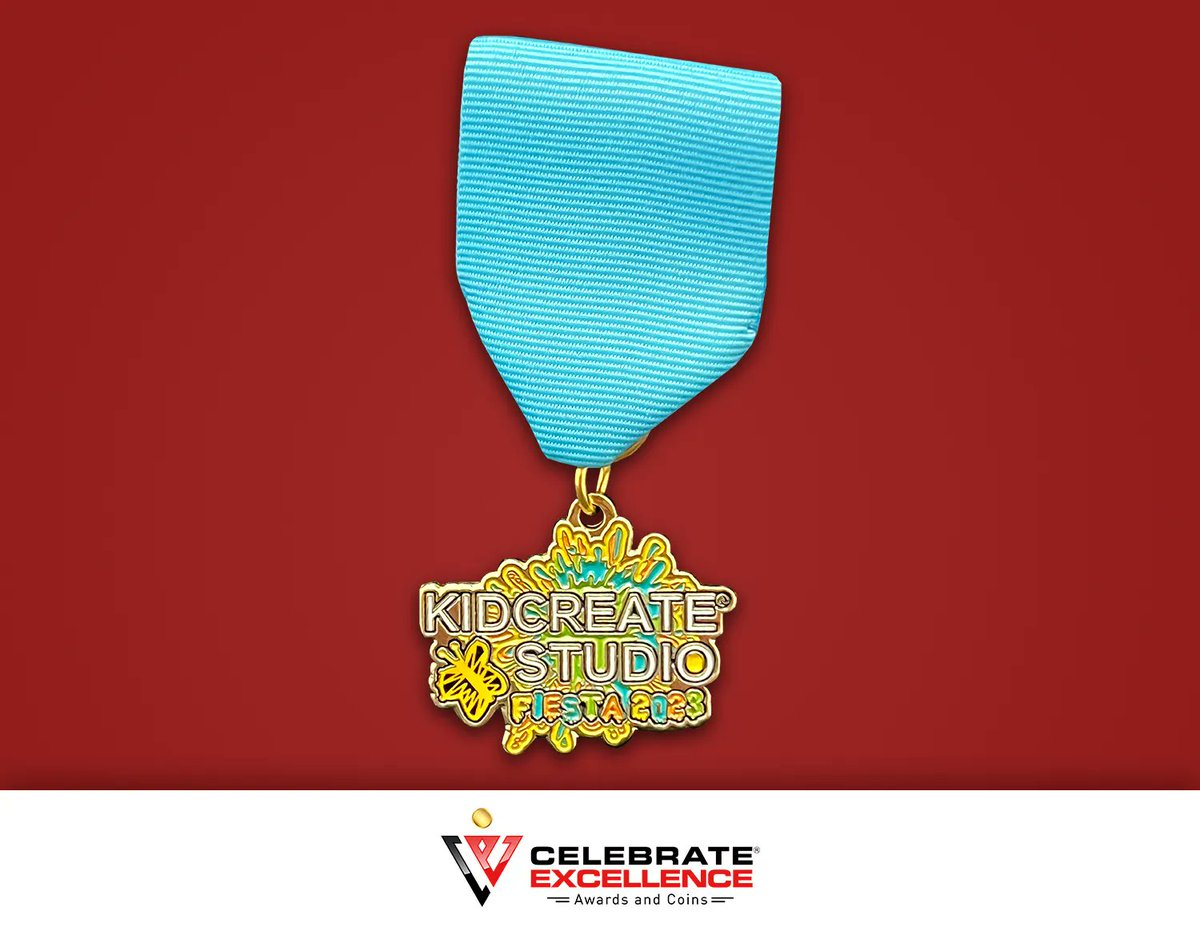 celebrateexcell's tweet photo. This 2023 #FiestaMedal was made for KidCreate Studio! Find out more about their incredible children's programs at their website: https://t.co/w3ATpqUNpV https://t.co/WcB2FsvITG