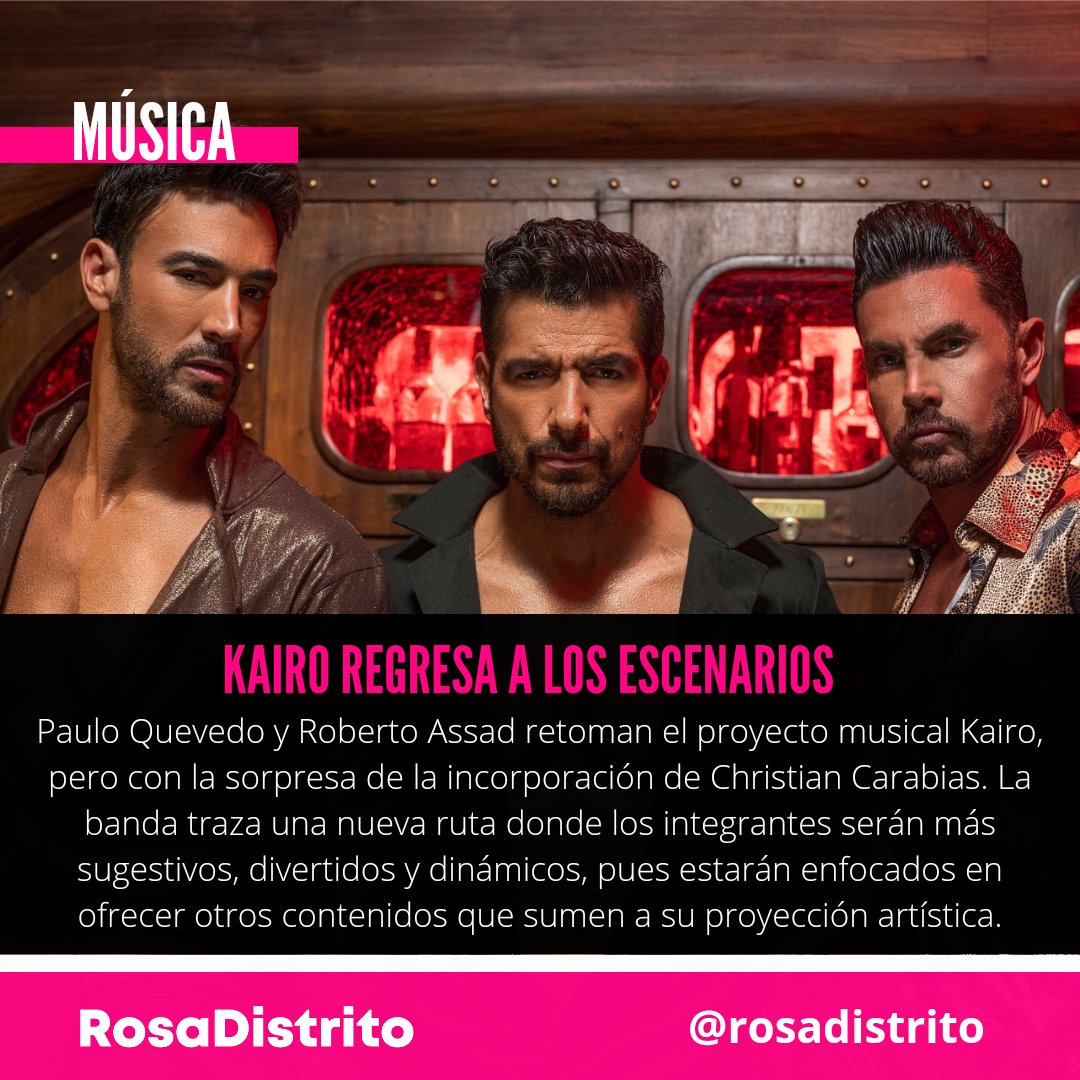RosaDistrito's tweet photo. Está de regreso #Kairo. #ChristianCarabias, #PauloQuevedo y #RobertoAssad prometen mucho espectáculo y sensualidad. Conversamos con ellos. CLIC AQUÍ: https://t.co/VDTdOw4jMi https://t.co/ikEBQQuoip
