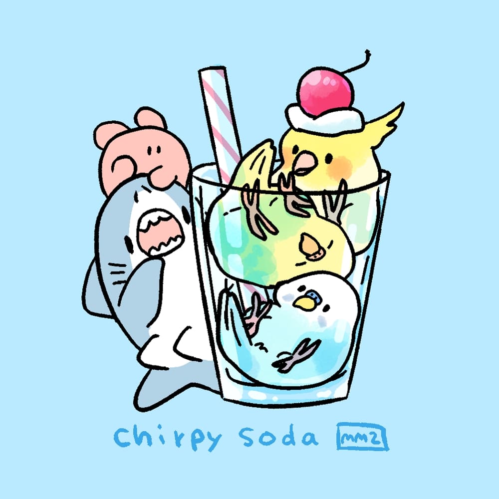今月描いた絵を晒そう いろんな動物たちとサメとメンダコ 🩵💙 6月も
