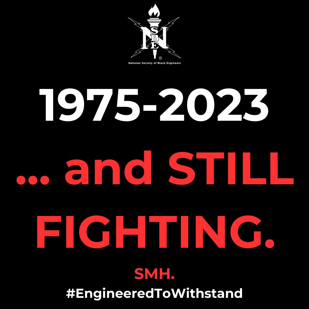 NSBE's tweet photo. Today’s long anticipated but still disappointing decision by the U.S. Supreme Court to end the use of race as a factor in college and university admissions is a clear step backward in the long struggle toward racial equity and social justice in this country. https://t.co/fmlRWM0SOD