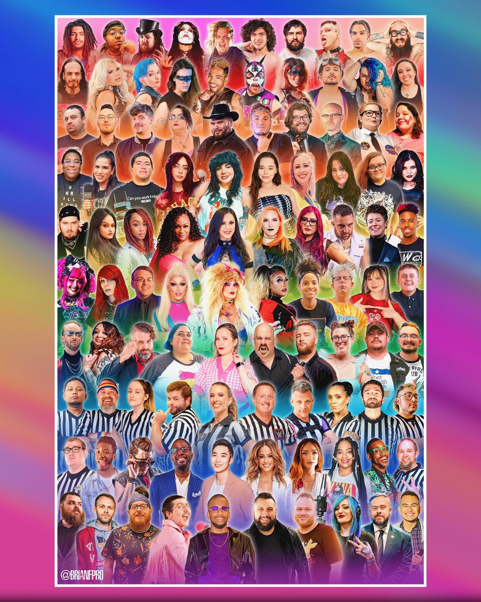 F O R  E V E R Y O N E  🏳️‍🌈✨🏳️‍⚧️✨

Celebrating the many vibrant & talented Queer Wrestlers & Personalities. 

(#5 of 5) 🖼 | #PrideMonth | #RepresentationMatters