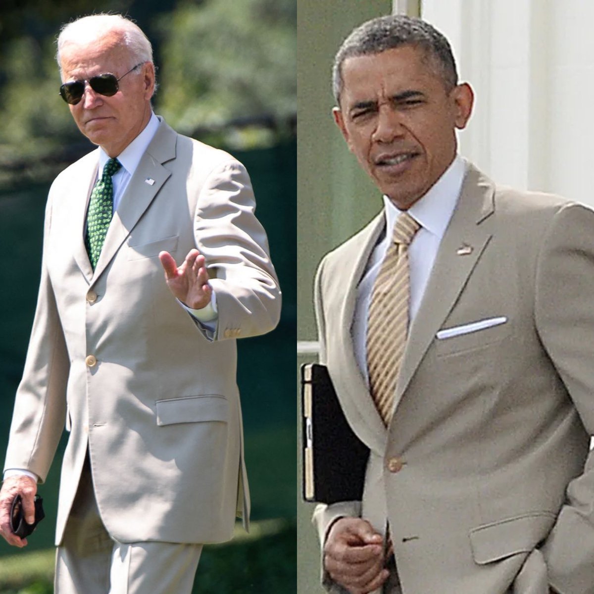 Two great presidents in tan suits. I don’t see anything wrong with it, just all class &amp; dignity 🌟🌟
