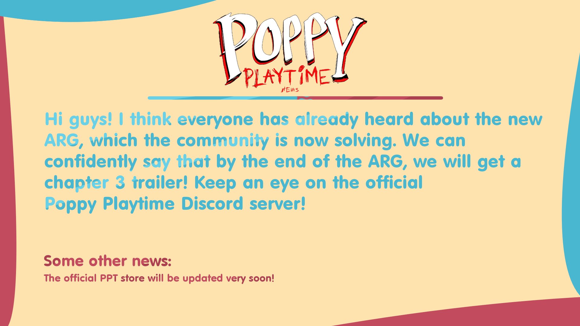 Is Poppy Playtime chapter 3 released yet? on X: Day 75 Poppy Playtime  Chapter 3 trailer is not confirmed #PoppyPlaytime PPT server link:   New shop design:    / X