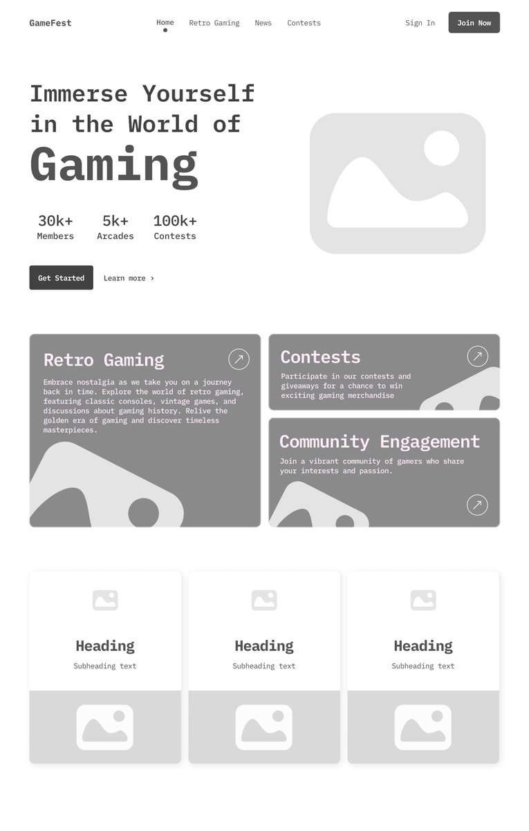 Day 29/30 of the #designclanchallenge 

The task was to Create a clean and organized layout for a one-page website. (High Fidelity Wirefame, No color, No images)