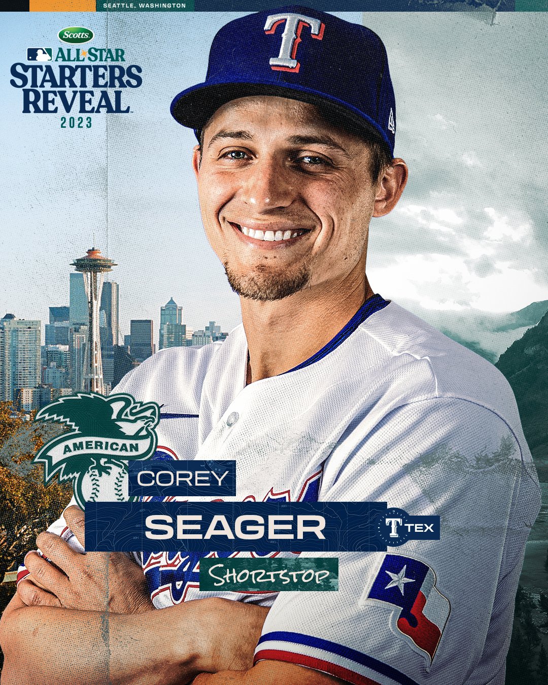 MLB on X: Two seasons in Texas, two All-Star Games. Corey Seager is the  starting shortstop for the American League.  / X