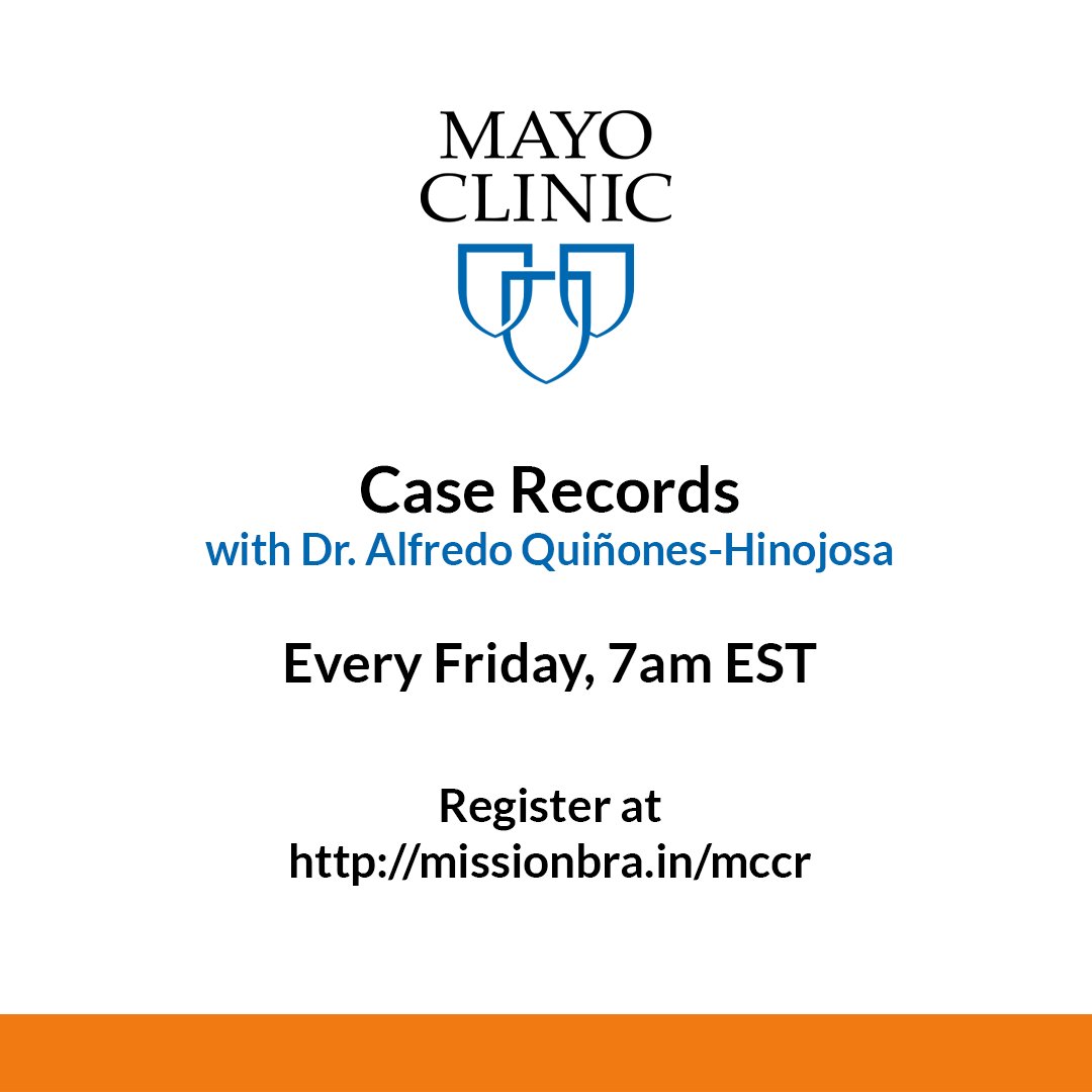 missionbrainorg's tweet photo. On behalf of @DoctorQMd, we would like to cordially invite you to join us this Friday morning at 7 AM EST to be part of the case records discussion at @MayoClinic Florida.
  
Register here at: https://t.co/GuERSfjbI0 https://t.co/MPQzOXnzYe