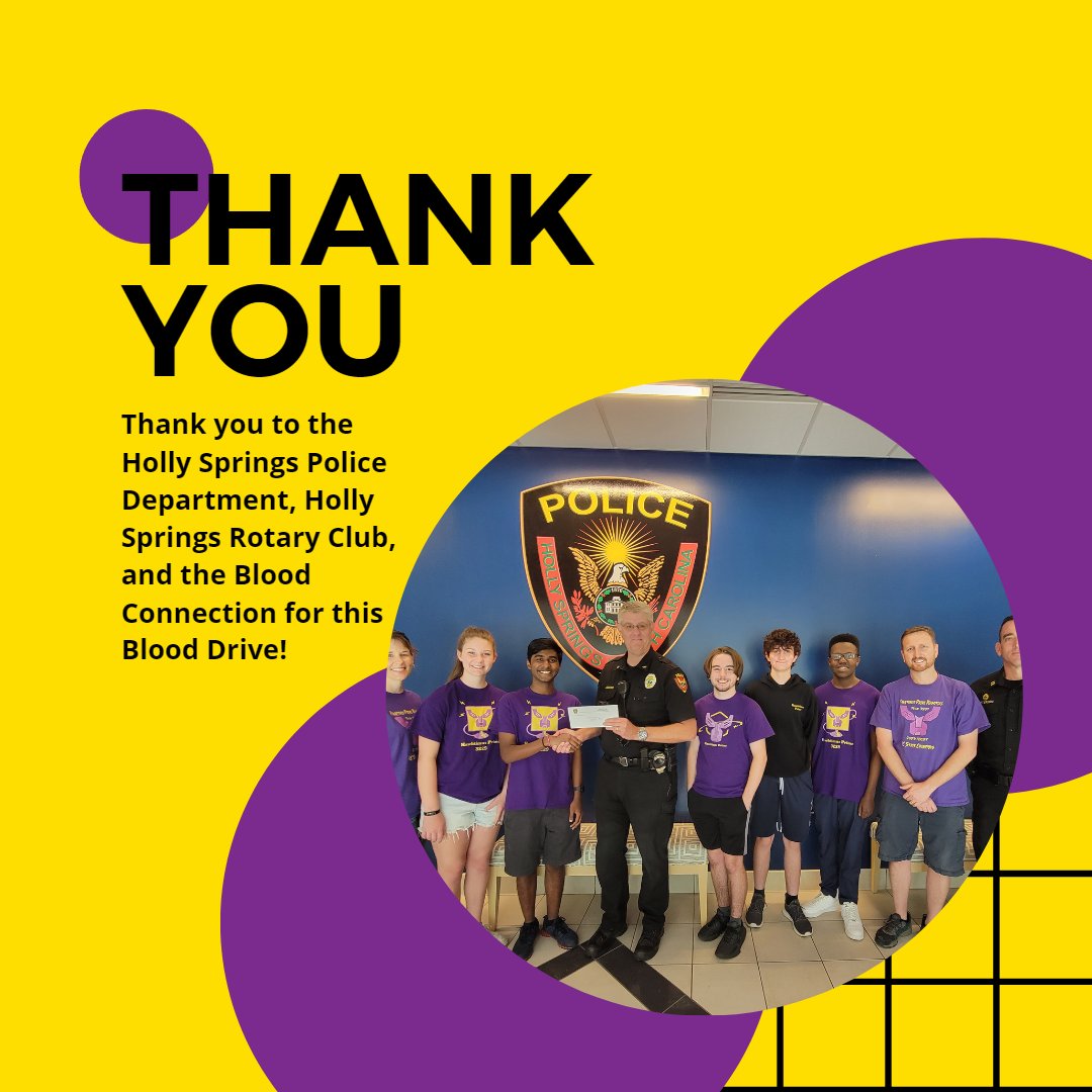 This past May, HSPD, Holly Springs Rotary Club, and the Blood Connection hosted a blood drive to support Hawktimus Prime. We are incredibly grateful for their support, and hope to keep working together!

#hawktimusprime #frc #firstrobotics #omgrobots #robots #summer #blood