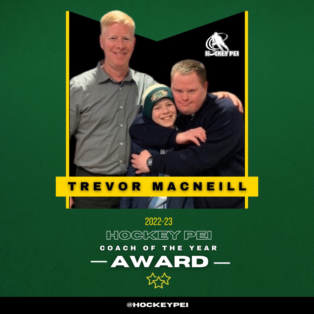 Hockey PEI (@hockeypei) on Twitter photo 🏆2022-23 COACH OF THE YEAR AWARD WINNER 
— Trevor MacNeill 👏
Minor Hockey coach for over 30-years and important role model for PEI’s Adam McQuaid. 
Award write-ups » bit.ly/2022-23-Awards
#PEIProud | #HockeyPEIAwards 🏆2022-23 COACH OF THE YEAR AWARD WINNER 
— Trevor MacNeill 👏
Minor Hockey coach for over 30-years and important role model for PEI’s Adam McQuaid. 
Award write-ups » bit.ly/2022-23-Awards
#PEIProud | #HockeyPEIAwards