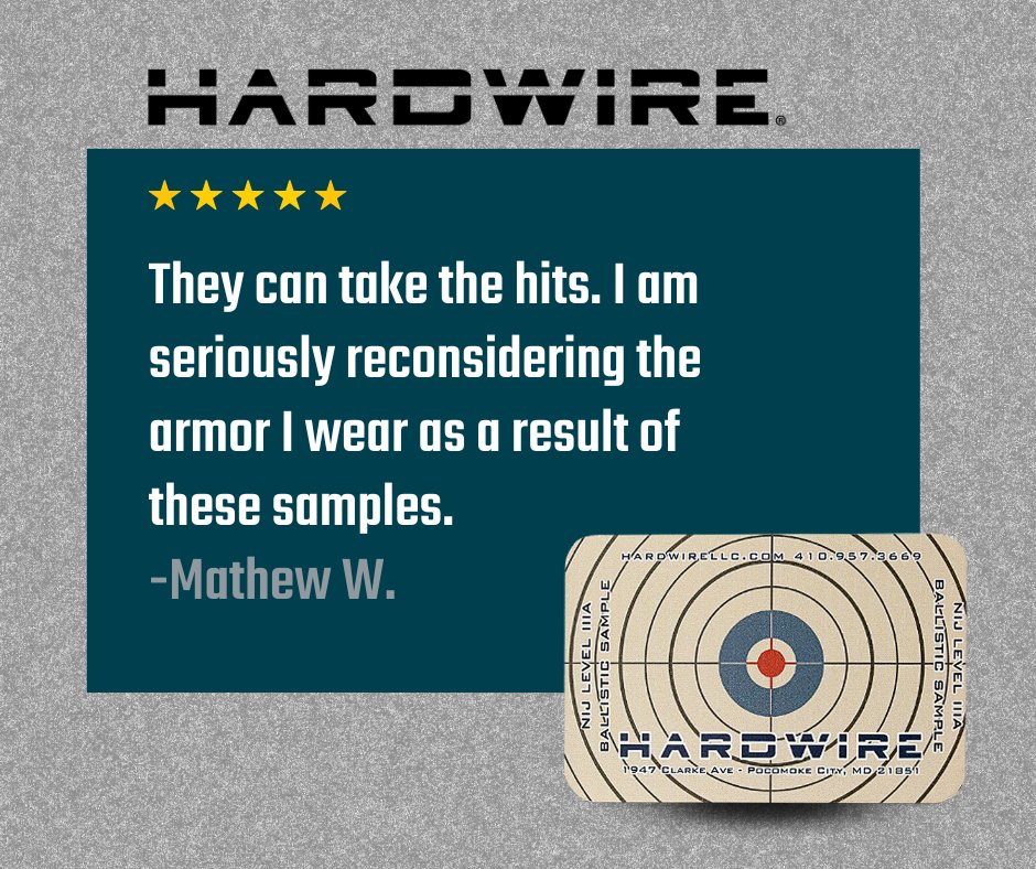 ⭐⭐⭐⭐⭐ Check out our samples and see for yourself!
#testimonialthursday #bodyarmor #Hardwire
Hit it with your best shot! Shop Armor Samples |bit.ly/3cfbhZi