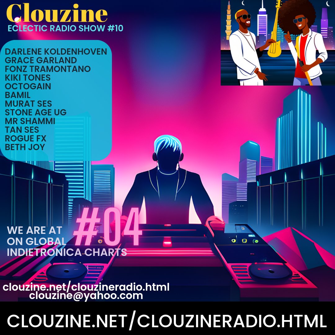 clouzine's tweet photo. https://t.co/9qe6V6EmLx
We are at #No4 in the Global #Indietronica  #Charts #Clouzine #radioshow https://t.co/x98pHEeT7v
