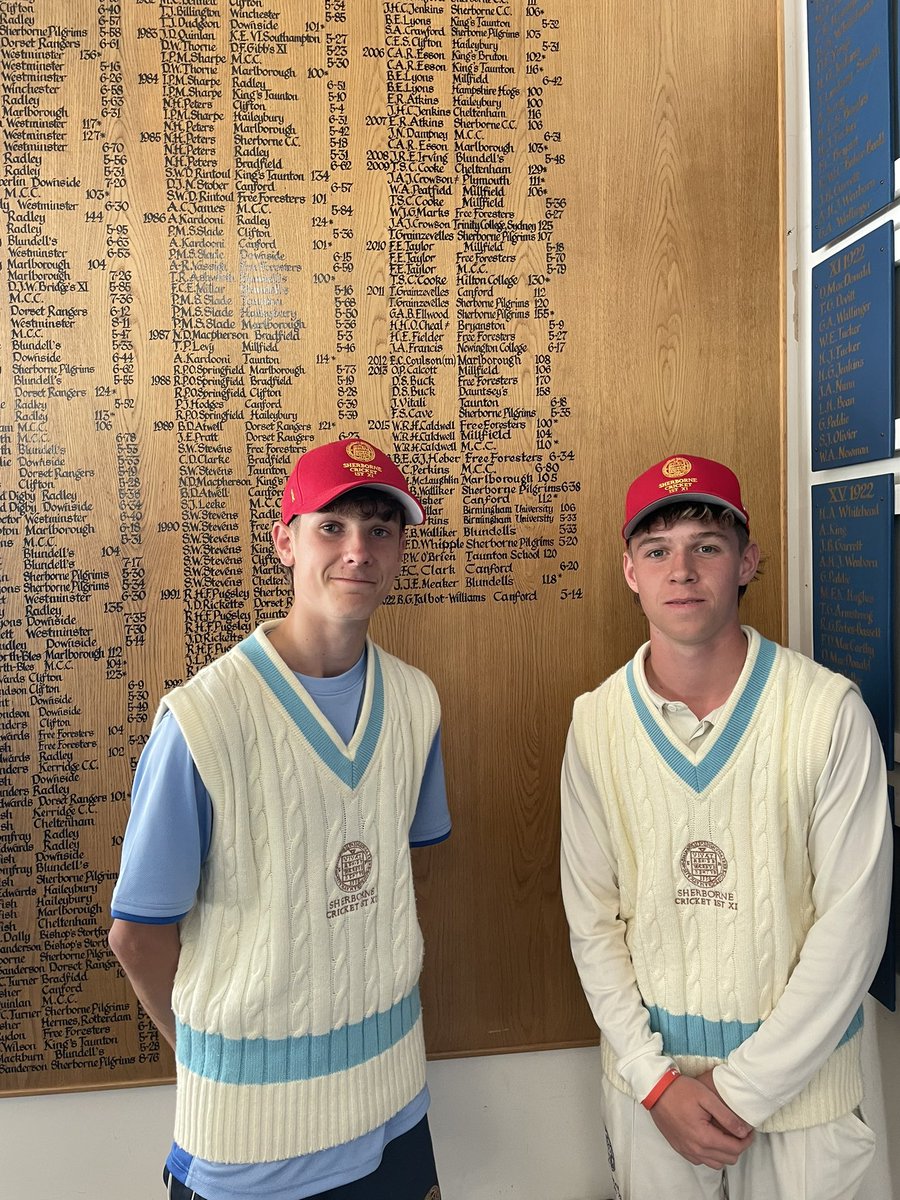 An amazing end to Sherborne’s #RuthStraussFoundation #CricketWeek. The 1st XI (198-9) drew with the MCC (217-7) going into the last over with all results possible. Congratulations to Cam G for taking a 5 wicket haul and Barnaby TW for scoring a century. #HonoursBoard