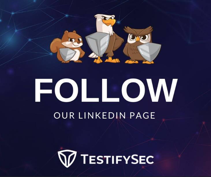 colek42c's tweet photo. Help me grow our TestifySec company page by giving us a follow! As we grow as a company, we will be sharing company updates, our awesome team, and creating critical conversations around software supply chain security and much more.
Thank you in advance.#testifysec #cybersecurity https://t.co/1OJawM93FU