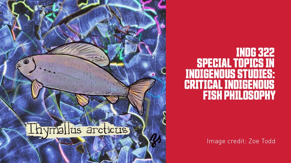 What can fish teach us about law, governance, philosophy, art, and existence? 
Learn about protecting fish and habitats by enrolling in INDG 322 - Special topics in INDG: Critical Indigenous Fish Philosophy with <a href="/ZoeSTodd/">Dr Fish Philosopher Todd 🐟 🌱 (an archive)</a> this fall.
Fall course outlines: sfu.ca/indg/programs/…