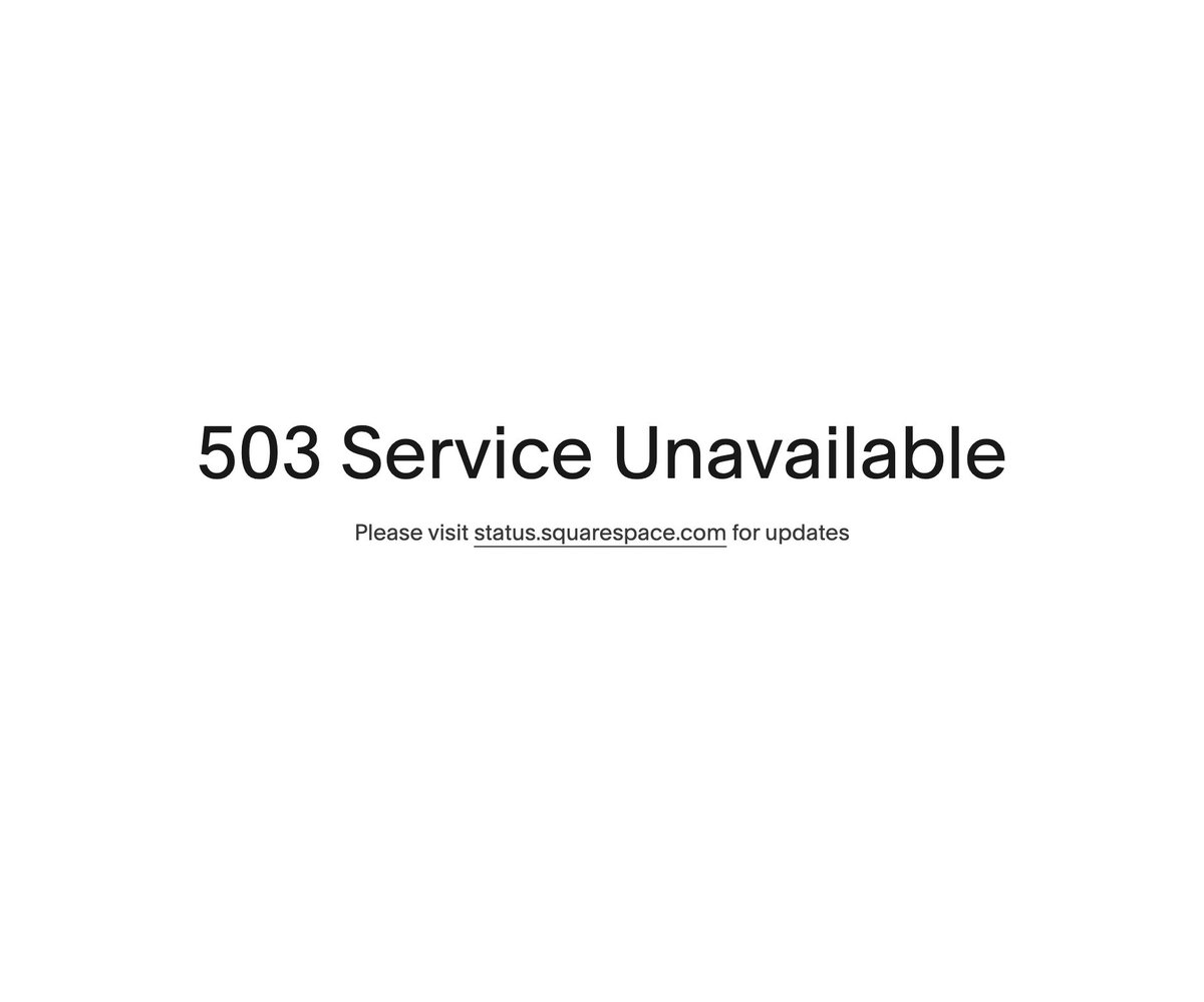 holtermonster's tweet photo. @SquarespaceHelp Status page says nothing is wrong but I get this page every time I click anything for the last hour. Helpppppp https://t.co/dJrkrH8I82