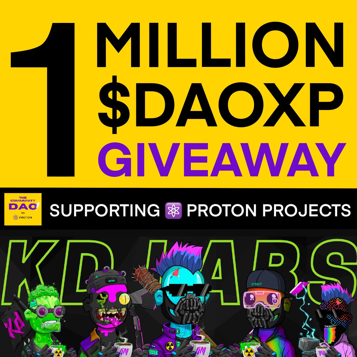 🚨 1 MILLION $DAOXP GIVEAWAY 🚨

1️⃣ ❤️ &amp; RT this post
2️⃣ comment your #WebAuth wallet
3️⃣ follow @kdlabsio <a href="/XPRCommunityDAO/">The Community DAO | on Proton ⚛️</a> &amp; @xtrap99
4️⃣ join KD LABS Discord discord.gg/KH8zAWC2Y7 &amp; say “Hola”

Ends Wednesday

#proton $XPR $LOAN <a href="/WeAreMetallicus/">Metallicus</a> <a href="/ProtonXPR/">Nothing Here</a> #ProtonNFTs $METAL