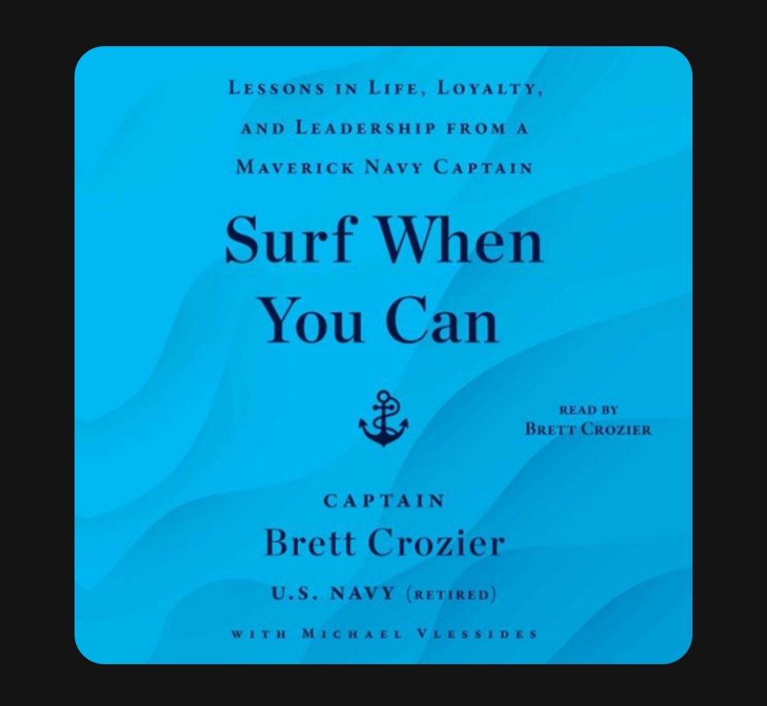 For my book #42 on the goal of #52books2023, I selected "#SurfWhenYouCan: Lessons in Life, Loyalty, and Leadership from a Maverick Navy Captain" by Captain <a href="/BrettECrozier/">Brett Crozier</a>, <a href="/USNavy/">U.S. Navy</a> (Retired) with <a href="/MichaelTextman/">Michael Vlessides</a>. <a href="/audible_com/">Audible</a> @surfwhenyoucan @DeptofDefense