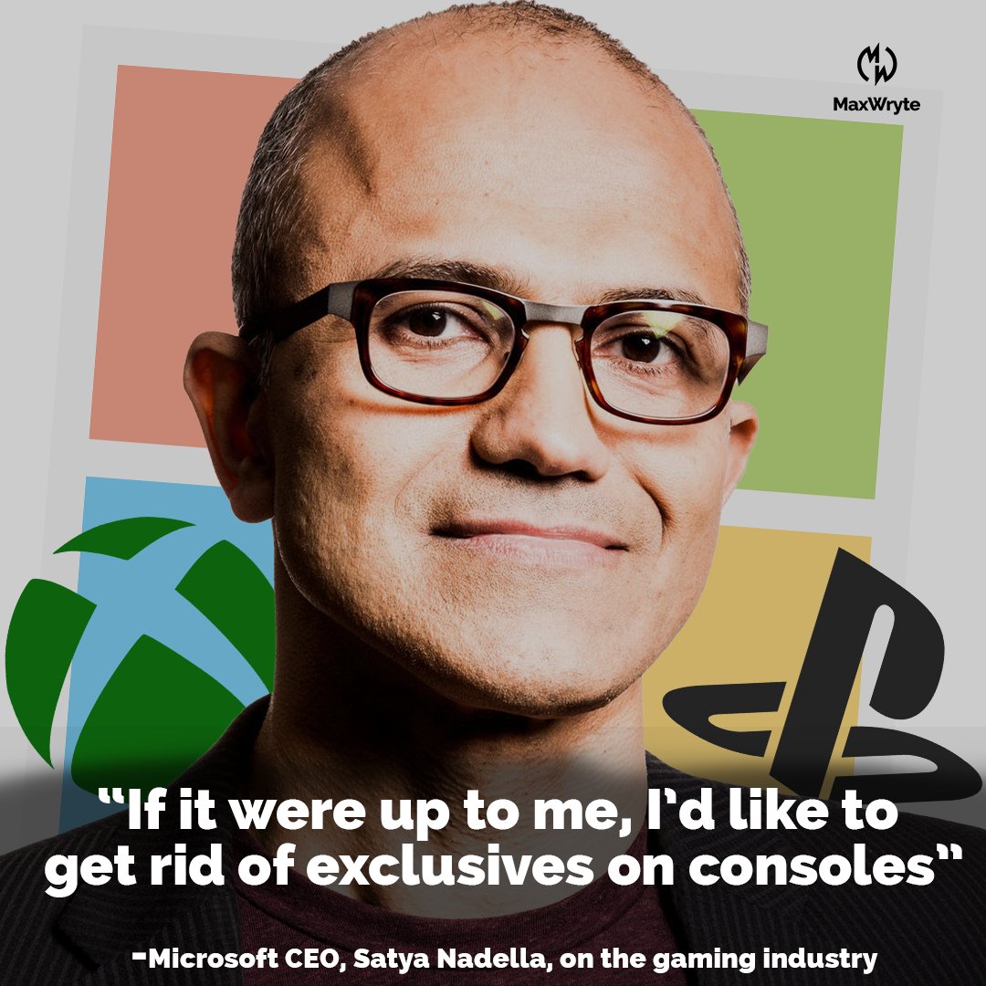 MaxWryte_Gaming's tweet photo. Do you think Exclusives are good for gaming or not?

This has been a huge talking point during the Xbox FTC hearing. 

Nadella took to the witness stand during yesterday’s court proceedings and said “he had “no love” for the world of of exclusives. https://t.co/smzu0Q4QON