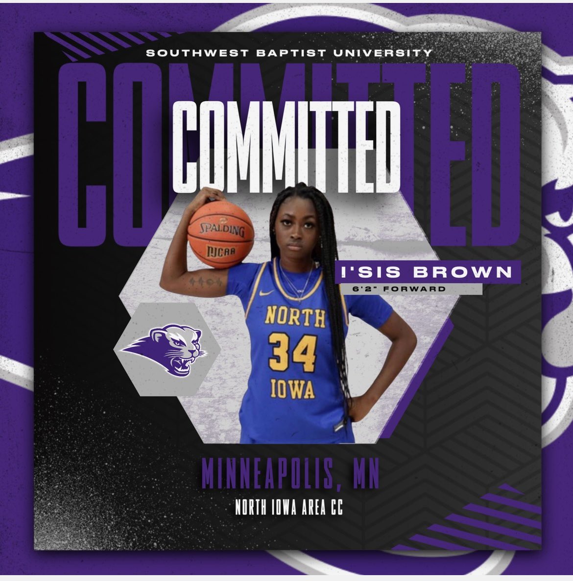 isis_brown01's tweet photo. Proud to announce my commitment to Southwest
Baptist University🥳💜 My basketball journey has been long but far from over!! Thank you to my coaches for believing in me and giving me these amazing opportunities!!!
#Committed #sbu https://t.co/2HbQzeKz9f