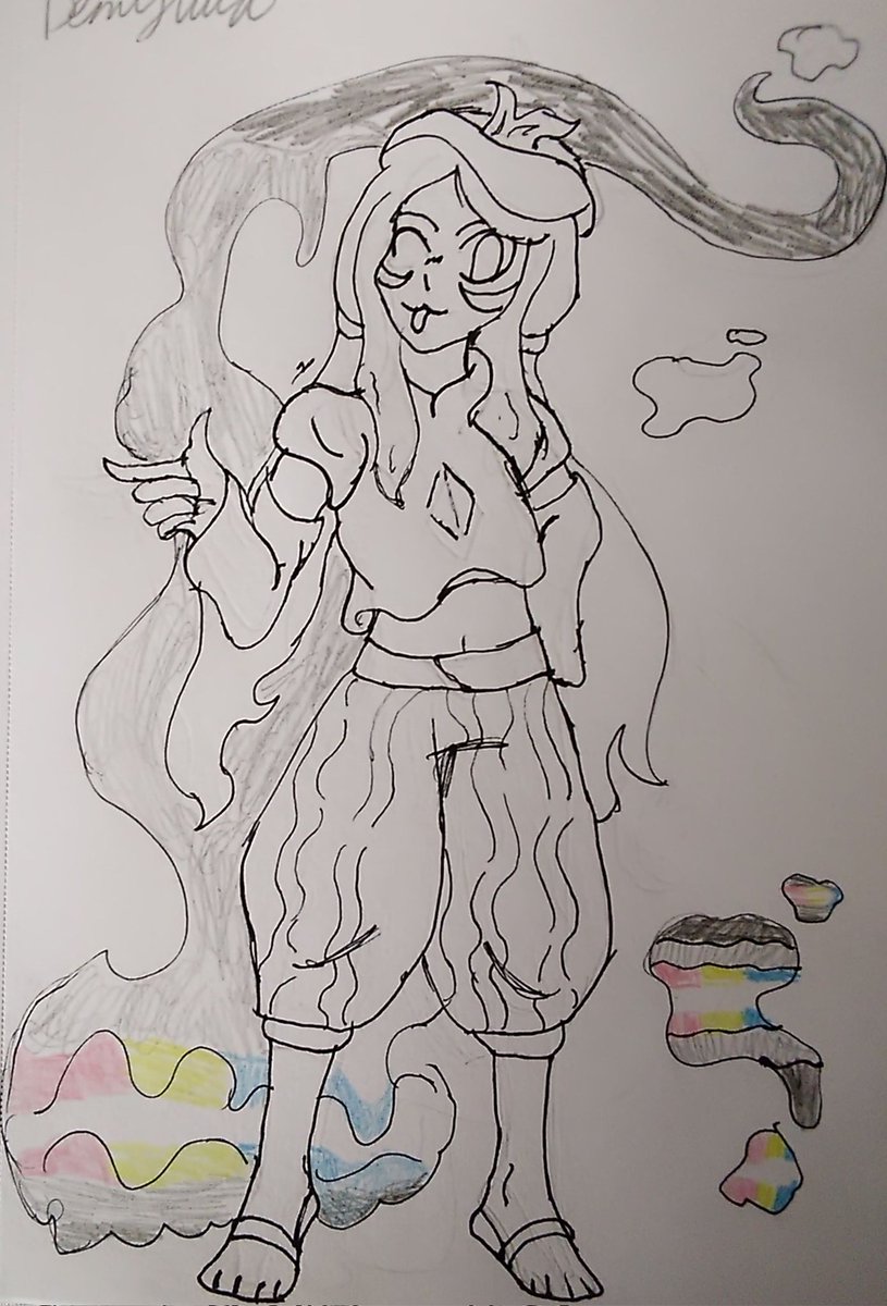 DeityFlower's tweet photo. #PRIDEUNE
#PRIDELITTLECHOCOLATE
@ArtDominika 

Day 29 - Demifluid! Meet Wave! (From the same series as days 6, 13, 15, 18 &amp; 26!)

One day I'll post them all together

#artmoots #artmoot #artmutuals #artmutual #oc #ocart #artoc #traditionalart #LGBTQ #LGBTQIA #LGBTQI #demifluid https://t.co/kQAgyhaeCE