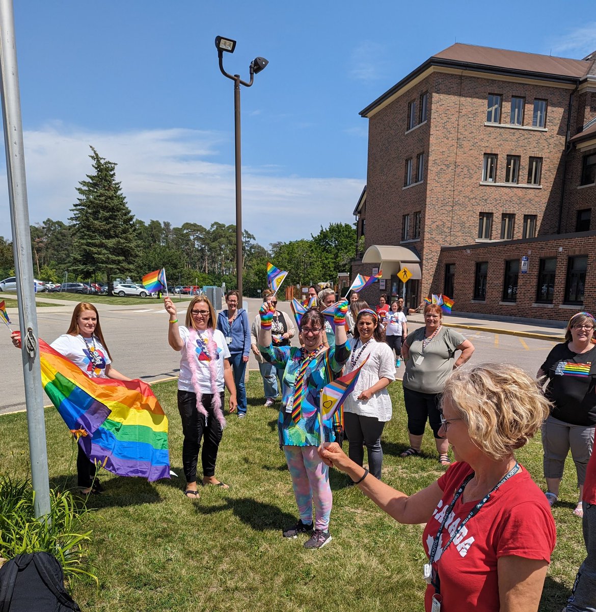 grhospitalkw's tweet photo. Team members, patients, and family marched in GRH’s first Pride Parade at our KW and Freeport Campuses for Pride Month and the hospital’s ‘Be An Ally Week’ hosted by the 2SLGBTQIA+ employee working group. Thank you to everyone who showed their support and solidarity. Happy Pride! https://t.co/rAZDm3t6mH
