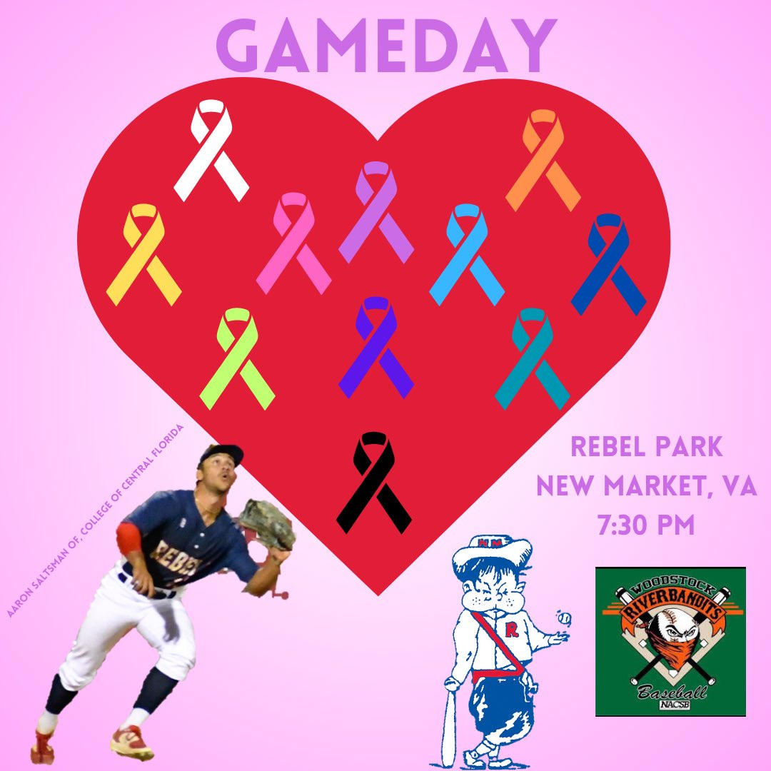 Rebels Baseball (@nmrebelsvbl) on Twitter photo Itโs cancer awareness night at Rebel Park. We take on <a href="/VBLRiverBandits/">Woodstock River Bandits</a> but tonight we remember we are all one team in the fight against all cancers.
๐-Woodstock River Bandits
๐ | New Market, VA
๐ | Rebel Park
๐ | 7:30 PM
๐บ | facebook.com/NewMarketRebelโฆ
#RebelFamily Itโs cancer awareness night at Rebel Park. We take on <a href="/VBLRiverBandits/">Woodstock River Bandits</a> but tonight we remember we are all one team in the fight against all cancers.
๐-Woodstock River Bandits
๐ | New Market, VA
๐ | Rebel Park
๐ | 7:30 PM
๐บ | facebook.com/NewMarketRebelโฆ
#RebelFamily