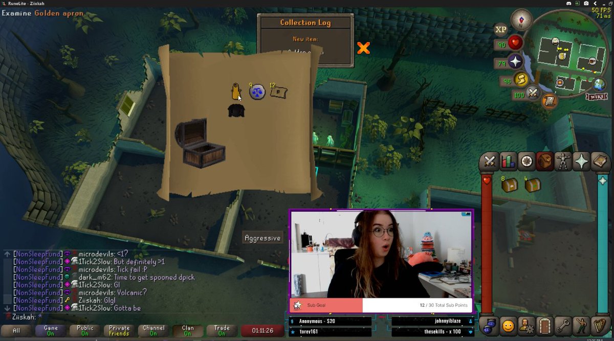 Zyskah's tweet image. A splash of gold ✨️ 💛  #osrs #collectionlog