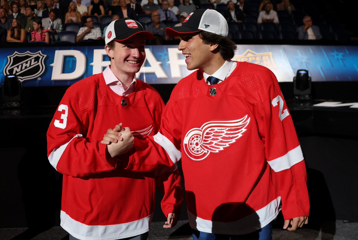 Full circle moment. 🥰

Trey Augustine &amp; Andrew Gibson played together at a Brick Tournament growing up.

Today, the #RedWings drafted them back-to-back with picks no. 41 &amp; 42!