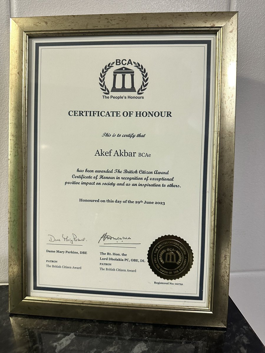 AkefAkbar's tweet photo. Officially Akef Akbar BCAe 😊
Thank you for an amazing day @CitizenAwards
#BCA2023 #stepupstandout #thepeopleshonours https://t.co/u5nfFdGECL