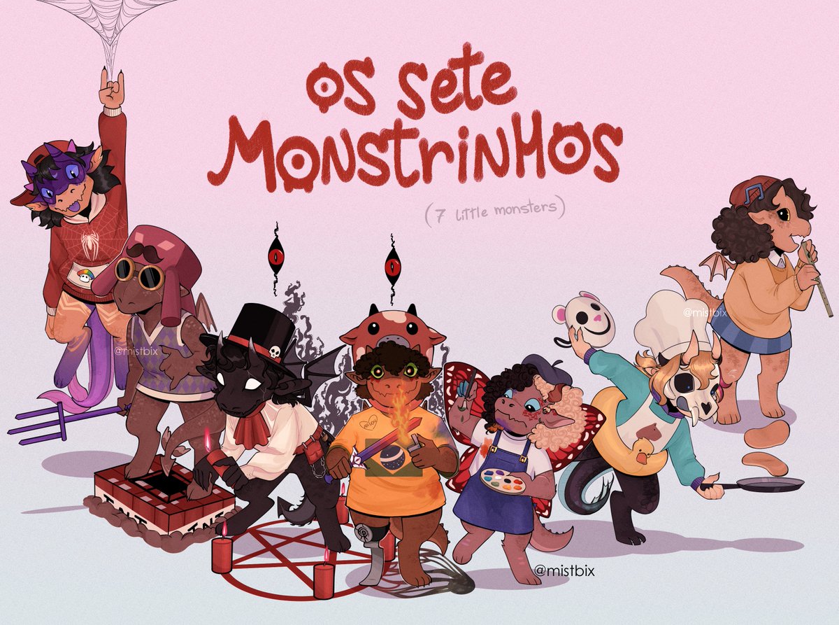 「os 7 monstrinhos   [versão crianças] #qs」|jupi - commissions openのイラスト