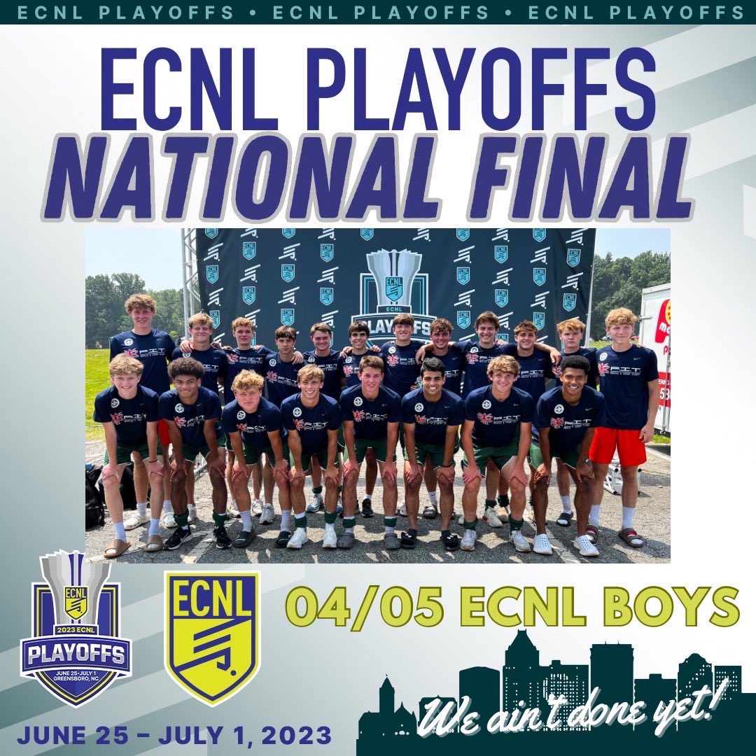 Ticket punched to #ecnlplayoffs championship game with a 3-0 win! Goals: Martin, Ibrahim, Kitts. Assists: Cole, McIntosh, Rettenmaier. Final this Saturday at 10:00am (et), Field 1.