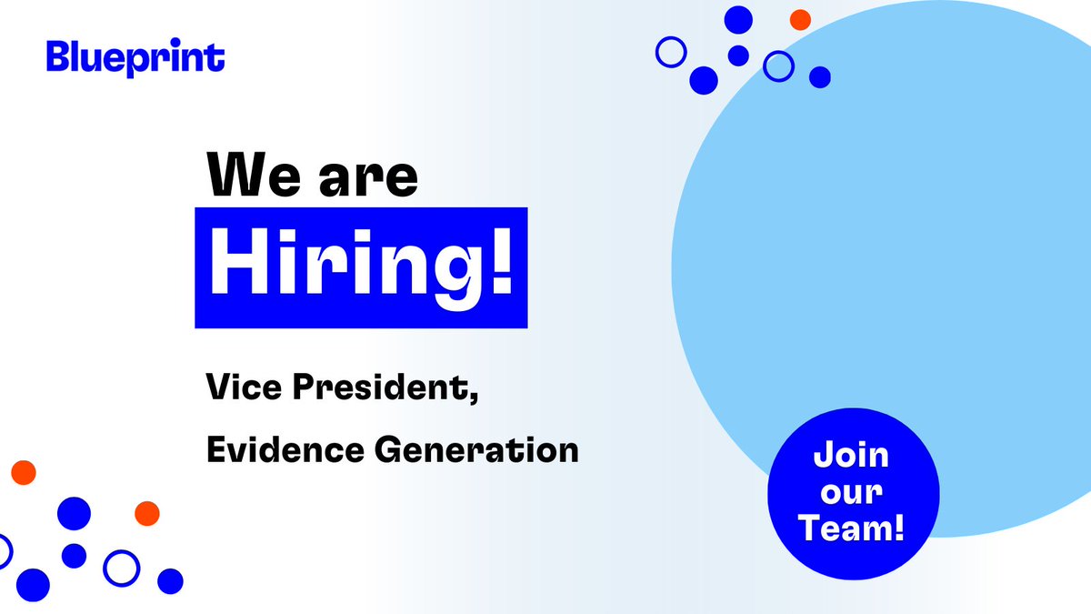 Blueprint_ADE's tweet image. 📢We&apos;re #Hiring!

🧑‍💻Apply for VP of Evidence Generation and lead a highly talented team of researchers with a wide range of methods expertise. Does this excite you? Learn more: bit.ly/3XD4oaM

🗓️Deadline: August 25th
