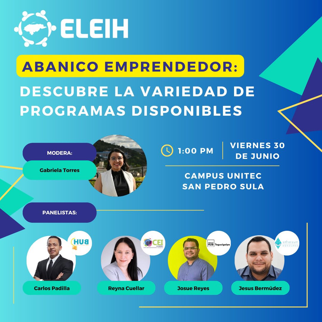 tech4devhn's tweet image. ¡Acompañanos este 30 de junio para aprender de los expertos en el ecosistema de emprendimiento e innovación!

¡Innovación, inspiración y conocimiento te esperan! 

Obtén más detalles en tech4dev.hn/eleih/. 

¡No te lo puedes perder! 🚀🌟 

#Emprendimiento #Innovación