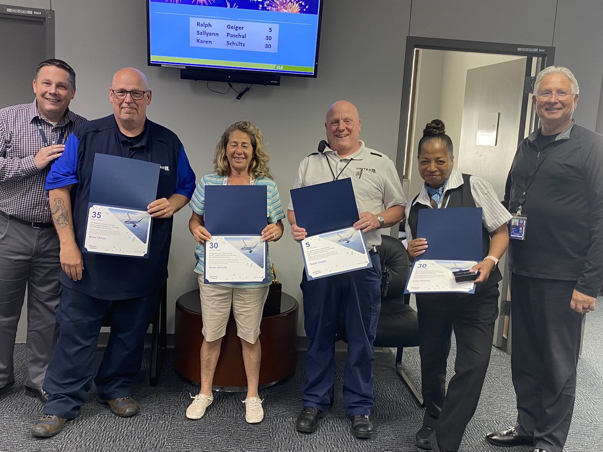 Brian F. Kennedy (@brianfkennedy) on Twitter photo Congratulations to our very own CLE professionals on celebrating milestone anniversaries!
Brian Lemon 35 yrs, Karen Schultz 30 yrs, Ralph Geiger 5 yrs, Sally Paschal 30 yrs. Thank you! <a href="/weareunited/">We Are United</a> <a href="/LouFarinaccio/">Lou Farinaccio</a> <a href="/dtpilot19/">David Terry</a> <a href="/DJKinzelman/">David</a> <a href="/MikeHannaUAL/">Mike Hanna</a> Congratulations to our very own CLE professionals on celebrating milestone anniversaries!
Brian Lemon 35 yrs, Karen Schultz 30 yrs, Ralph Geiger 5 yrs, Sally Paschal 30 yrs. Thank you! <a href="/weareunited/">We Are United</a> <a href="/LouFarinaccio/">Lou Farinaccio</a> <a href="/dtpilot19/">David Terry</a> <a href="/DJKinzelman/">David</a> <a href="/MikeHannaUAL/">Mike Hanna</a>